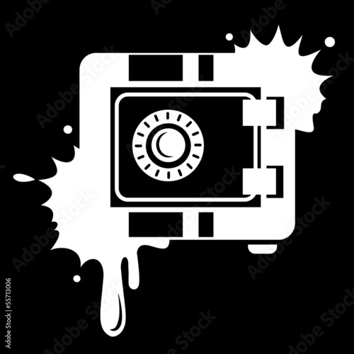 Metal Safe Icon. Security concept. White blot