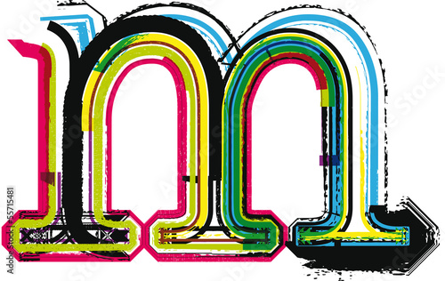 Colorful Grunge LETTER m