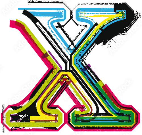 Colorful Grunge LETTER x