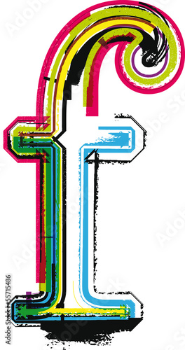 Colorful Grunge LETTER f