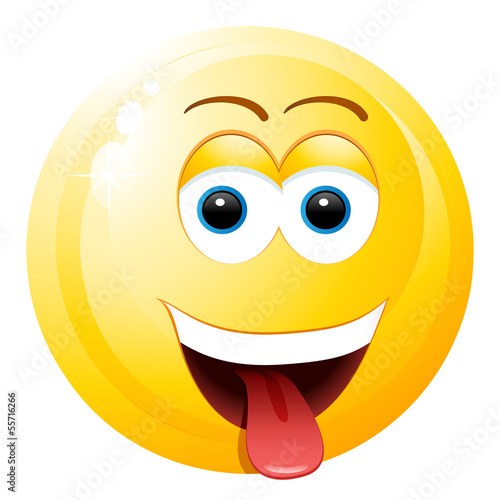Frecher Smiley mit rausgestreckter Zunge