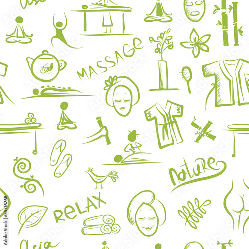 Massage and spa concept, seamless pattern for your design