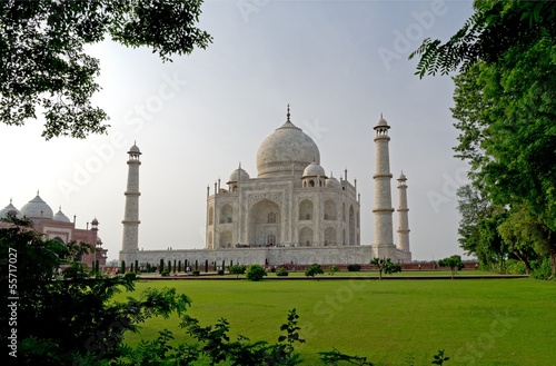 Unusual view of Taj Mahal through the trees