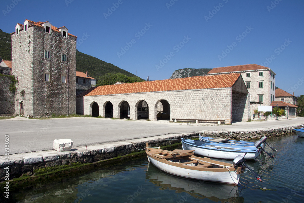 Mali Ston near Dubrovnik on Peljesac peninsula in Croatia