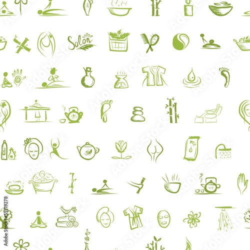 Massage and spa concept, seamless pattern for your design