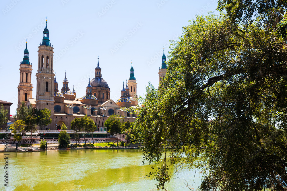 Summer view of Cathedral in Zaragoza