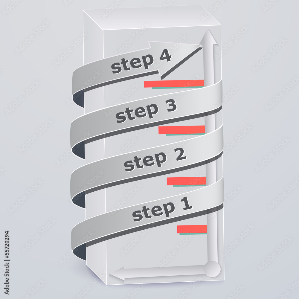 Fototapeta premium 3D rectangle the arrow keys up