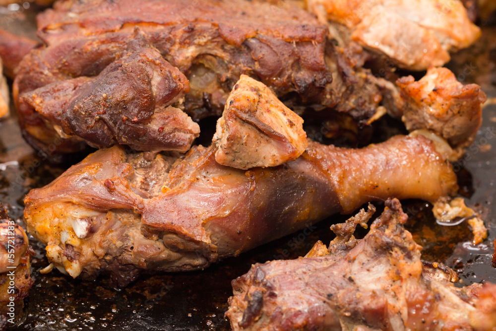 Background of fried chicken. macro Background of fried chicken. macro