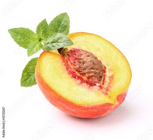 Peach with mint