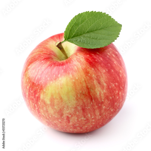 Apple with leaves