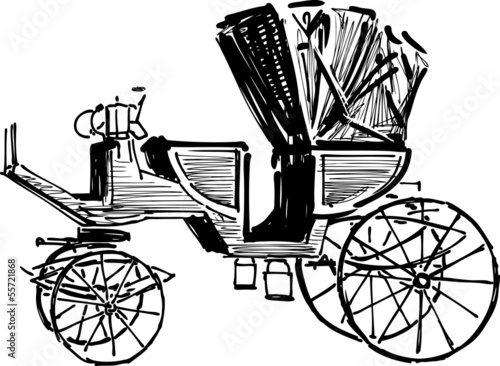 sketch of vintage carriage