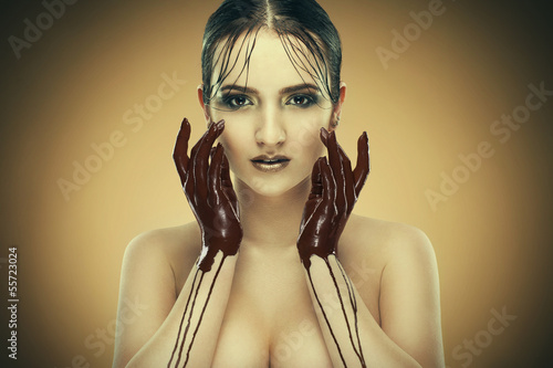 girl in chocolate photo