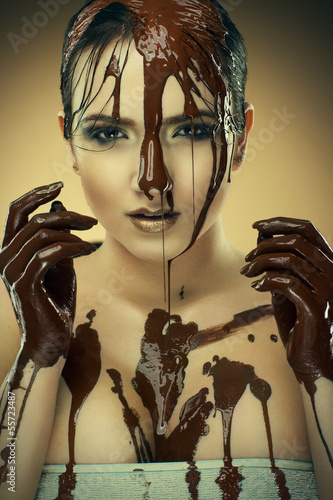 girl in chocolate photo