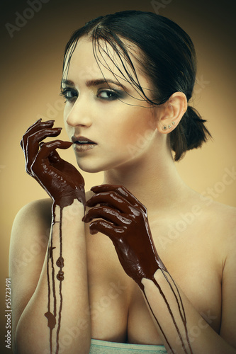 girl in chocolate photo