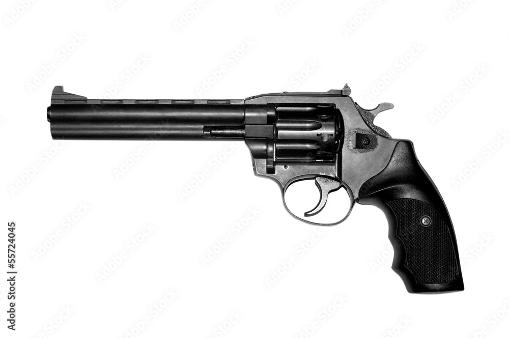 Revolver isolated on white background . Revolver isolated on white background .