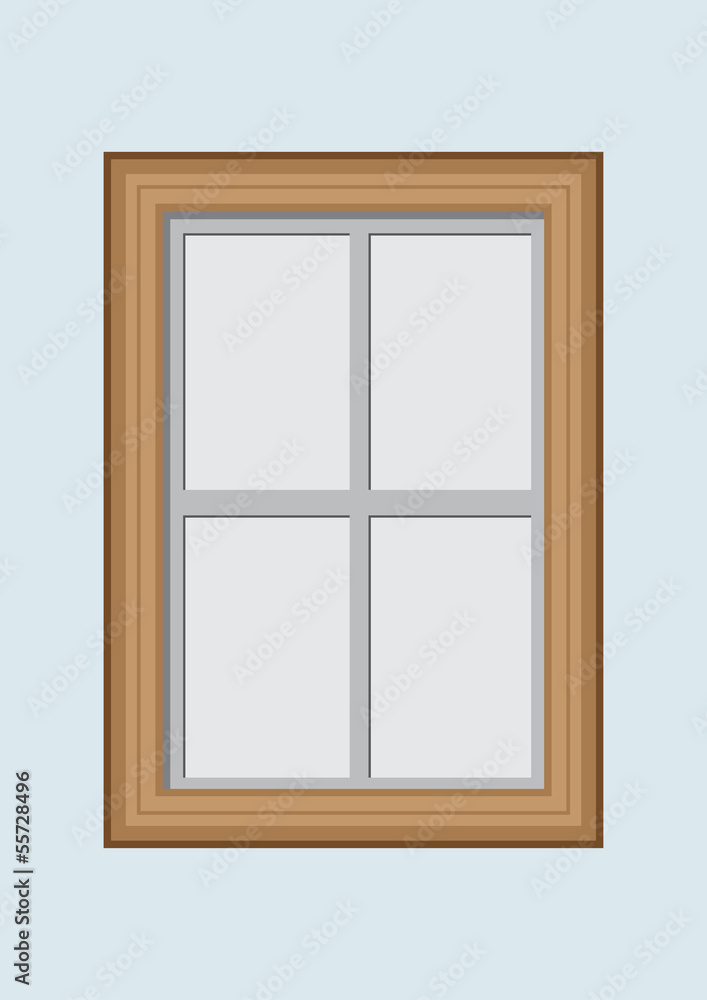 Wooden closed window. Vector illustration Wooden closed window. Vector illustration
