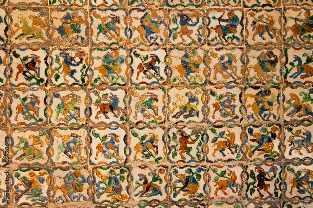 Ceramic tiles in the Alcazar in Sevilla, Spain