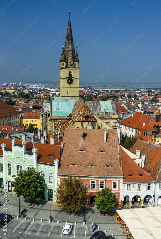 Sibiu downtown in Transylvania, Romania