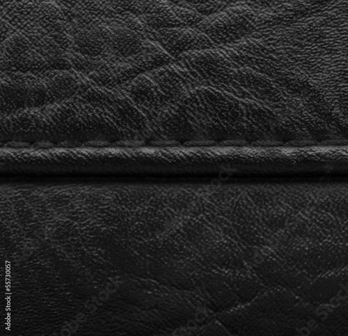 black leather texture closeup,stitch.