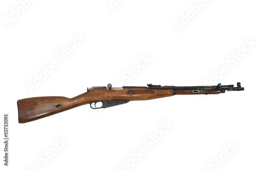 Antique Rifle Isolated On A White Background