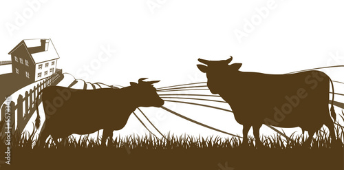 Cows and Farm Rolling Hills...