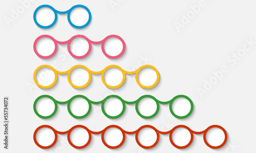 set of five circular objects