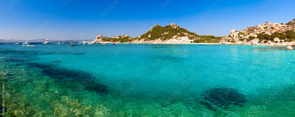 Clear turquoise water of Cala Corsara in Sardinia