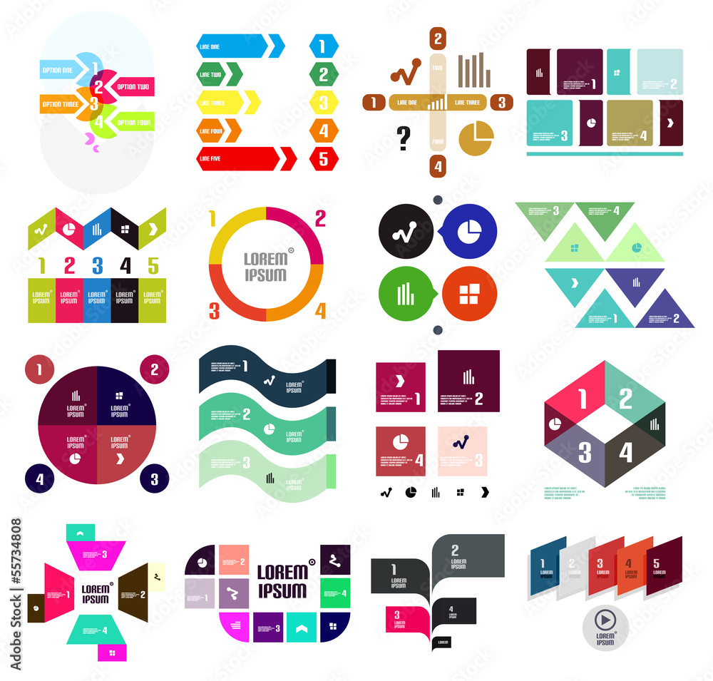 Set of geometrical infographic