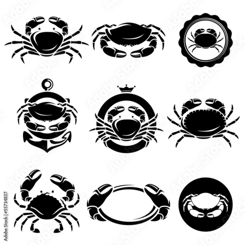 Crab set. Vector