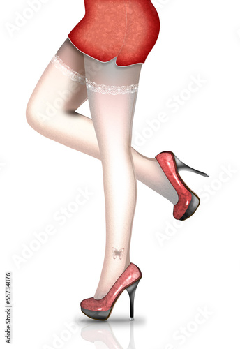 sexy Frauenbeine mit Heels und Strupfhose