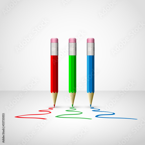 RGB color pencils