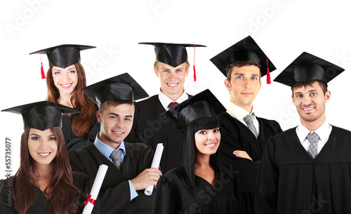 Young graduates isolated on...