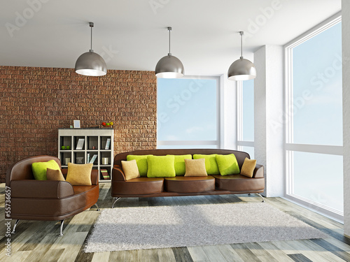 Livingroom with furniture