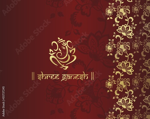 Ganesha, wedding card, royal Rajasthan, India