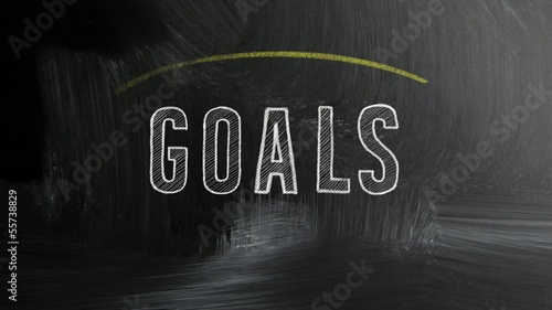 goals written on the chalkboard