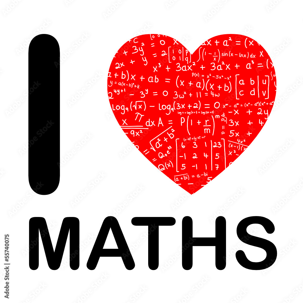 I LOVE MATHS (math mathematics science equations numbers school) Stock