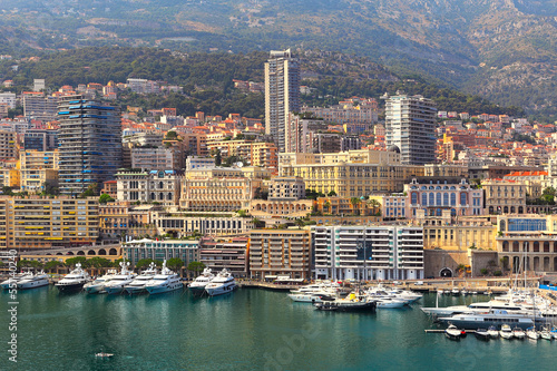 View of port and buildings in Monte Carlo  Monaco.