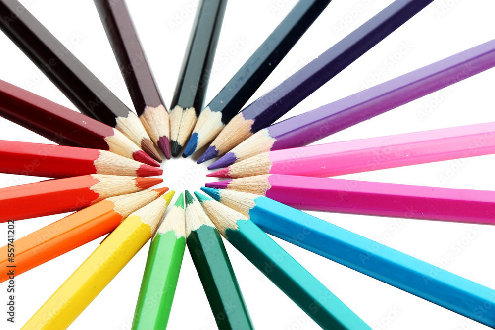 Colour pencils isolated on white Colour pencils isolated on white