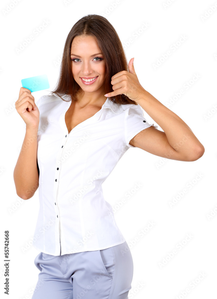 Young beautiful business woman isolated on white Young beautiful business woman isolated on white
