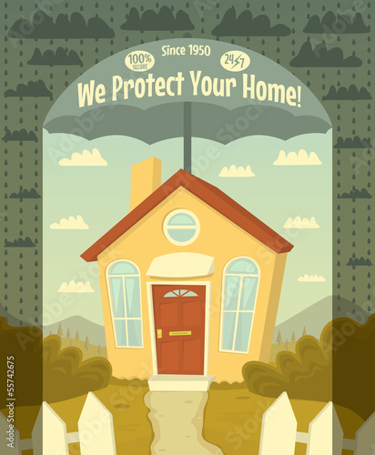 We protect your home. Vector illustration. photo