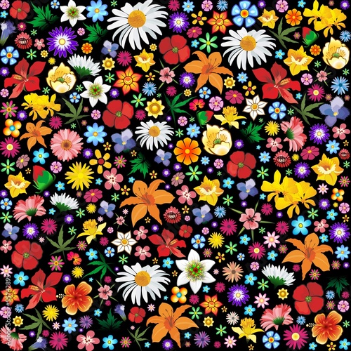 Spring and Summer Flowers Pattern-Fiori Primavera Sfondo