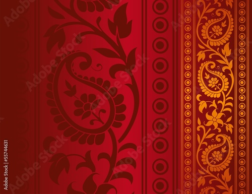 paisley floral pattern , wedding card , royal India