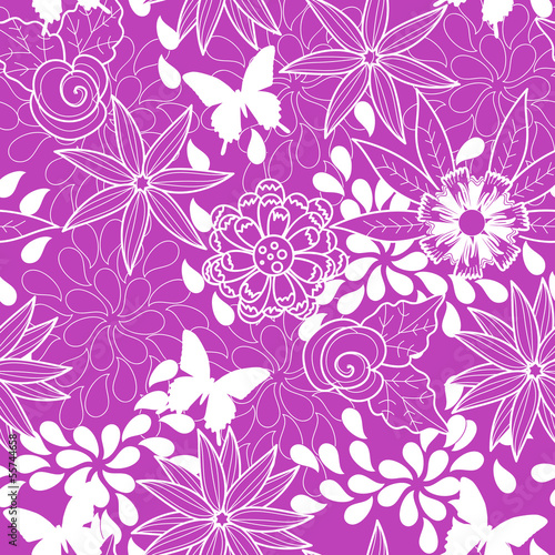 vector seamless flower background for your design