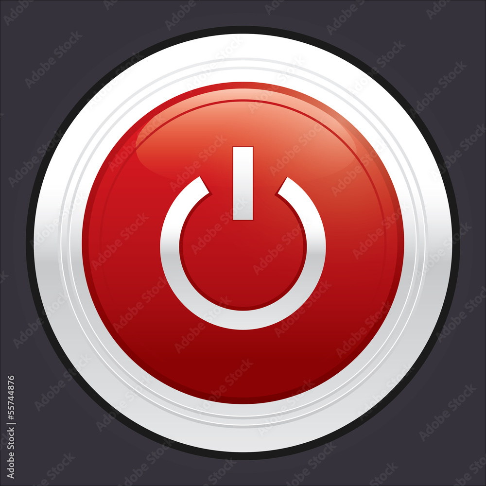 Power button. Red round sticker. Power button. Red round sticker.