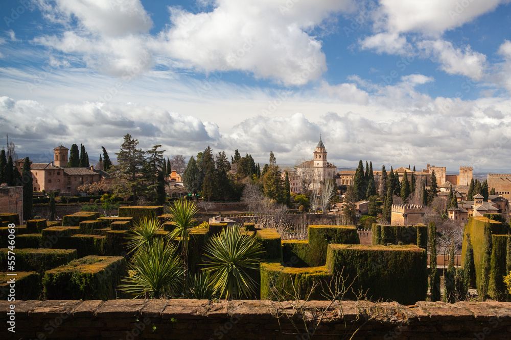 Obraz premium Gardens in Granada in winter