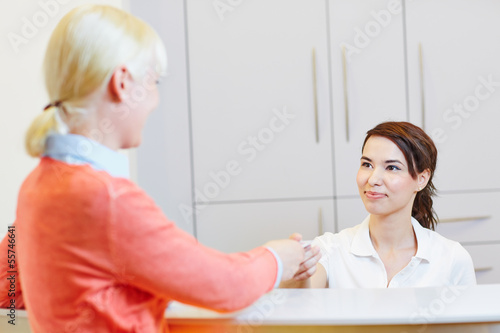 Patient at doctor reception