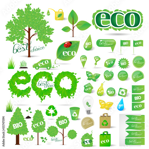 Collection Of Ecology Icons - Isolated On White