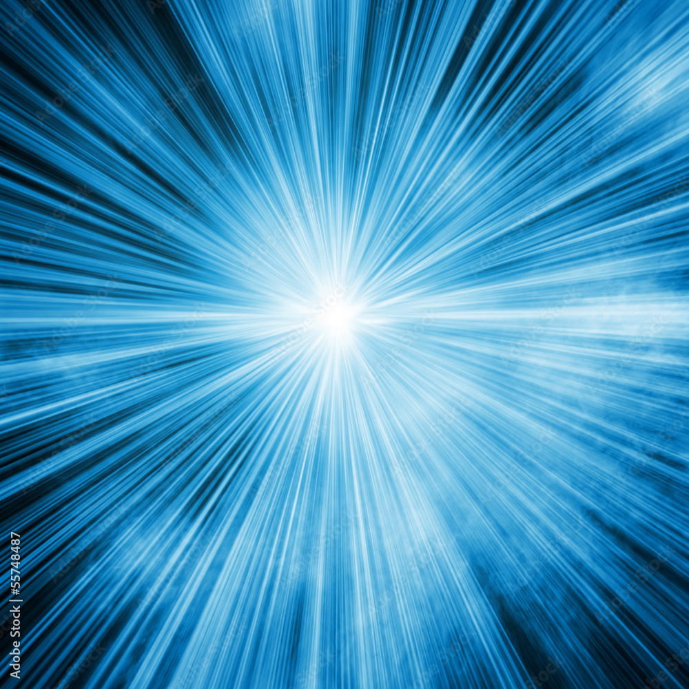 Blue light burst background Blue light burst background