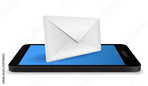 3d smartphone with envelope