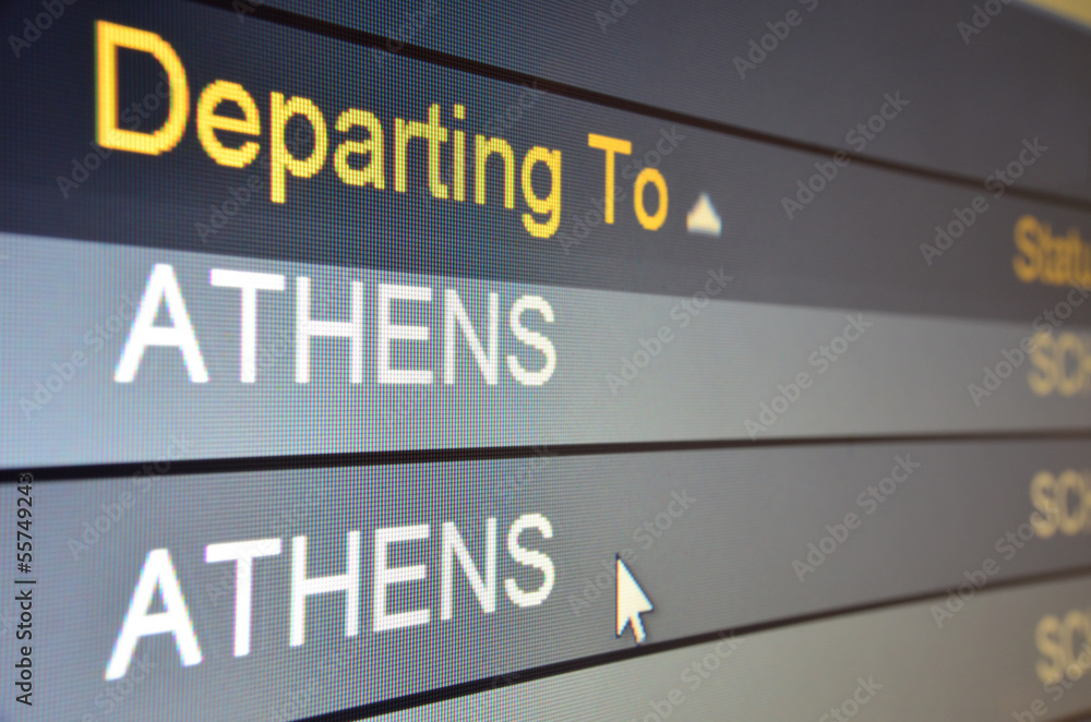 Flight departing to Athens